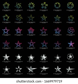 Set of Premium star logo design. Abstract icon star vector template