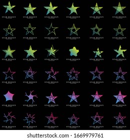 Set of Premium star logo design. Abstract icon star vector template
