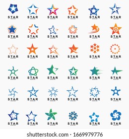 Set of Premium star logo design. Abstract icon star vector template