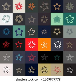 Set of Premium star logo design. Abstract icon star vector template