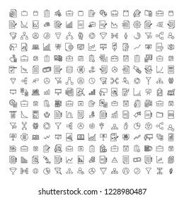 Set of premium strategy icons in line style. High quality outline symbol collection of business. Modern linear pictogram pack of management. 