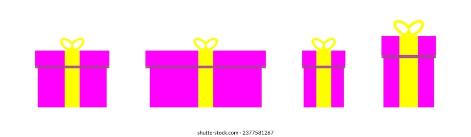 set of present box with different style of bow.