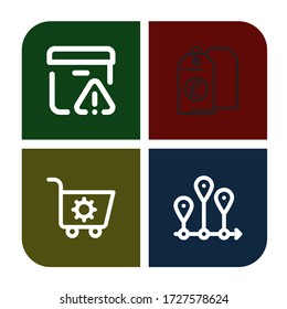 Set of present icons. Such as Important delivery, Price tag, Shopping cart, Timeline , present icons