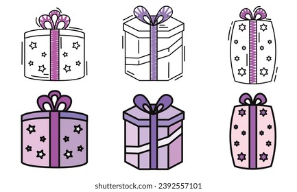Set of present icons Vector illustration