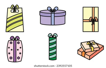Set of present icons Vector illustration