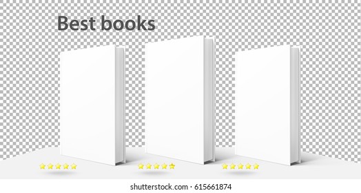 Set for the presentation of books. Vector illustration on transparent background. Ready for your use in promotion, advertising.