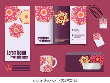 Set of presentation flyer design. Vector illustration
