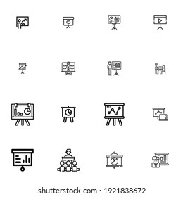 set presentation icon in background white