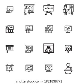 set presentation icon in background white