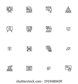 Set of presentation icons for education and business