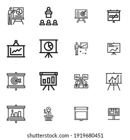 Set of presentation icons for education and business