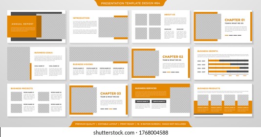 set of presentation layout template design with minimalist style use for business proposal and annual report