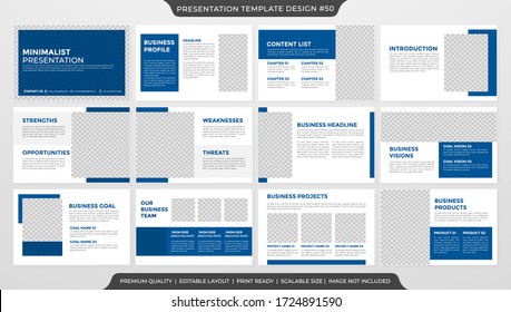 set of presentation layout template with minimalist style and modern concept use for business profile and annual report 