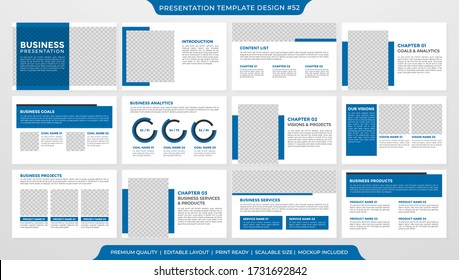 set of presentation layout template with minimalist style use for annual report and business profile