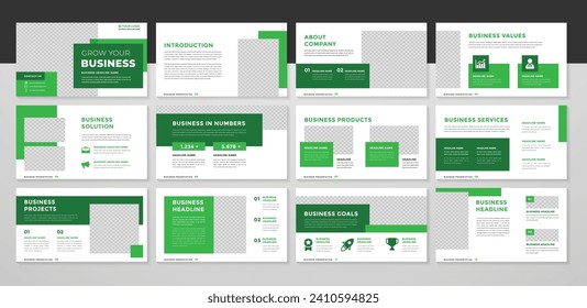 set of presentation layout template with minimalist style and modern concept use for business profile and annual report