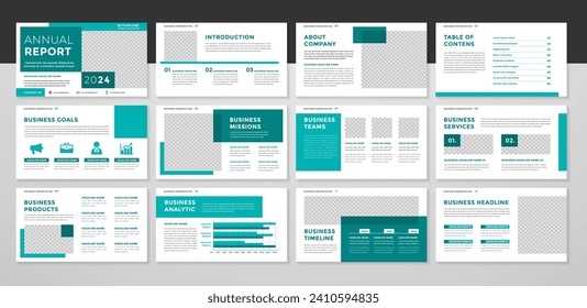 set of presentation layout template with minimalist style and modern concept use for business profile and annual report