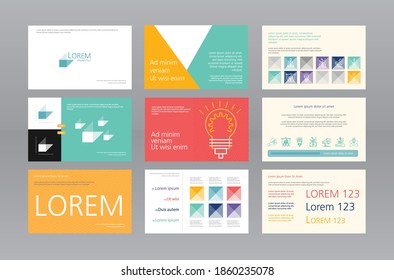 Set of presentation slide, abstract,Advertising, modern, minimal, Bold shapes, brand, market,vector templates 