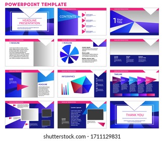 Set of presentation slides vector template for digital classroom, cover, poster, booklet, icon. Mix and match, elements, vector presentation, timeline, infographics. Presentation deck of slides, photo
