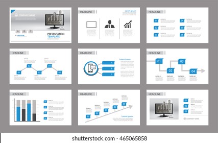 Set of presentation template.Use in annual report, corporate, flyer, marketing
