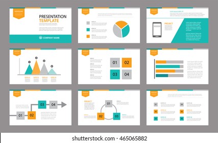 Set of presentation template.Use in annual report, corporate, flyer, marketing