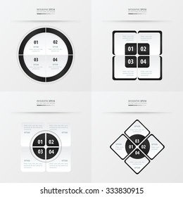 set of presentation template black and white color