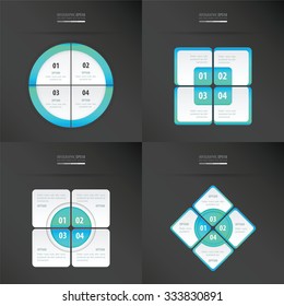 set of presentation template  blue color