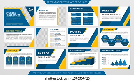set of presentation template design with minimalist style and modern concept