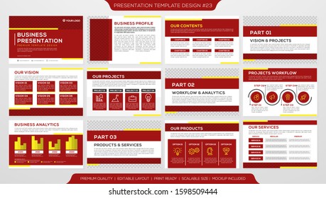 set of presentation template design with minimalist style and modern concept