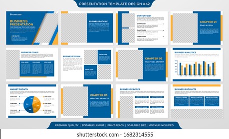 set of presentation template design with minimalist style and modern concept layout use for annual report and business profile 