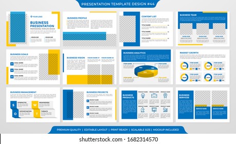 set of presentation template design with minimalist style and modern concept layout use for annual report and business profile 