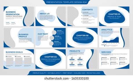 set of presentation template design with simple layout and minimalist style use for business profile and annual report 