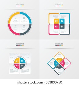 set of presentation template yellow, blue, pink color