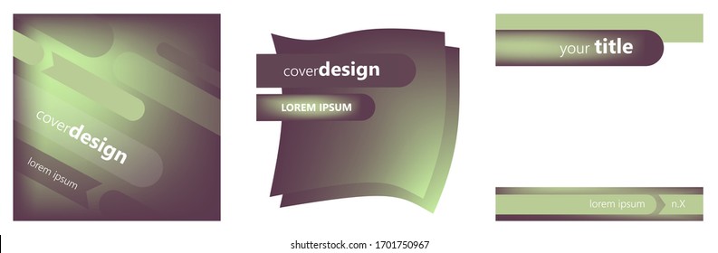 Set of presentation templates in design style for branding, advertising with abstract shapes. Modern background for covers, invitations, posters, banners, flyers, playcards. Vector illustration. 

