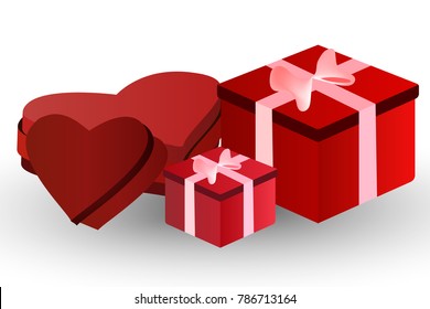 Set of presents gifts, vector