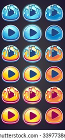 Set pressing buttons for game in style marmalade