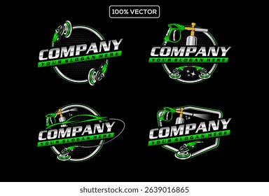 set of Pressure wash logo design for mobile detailing  illustration