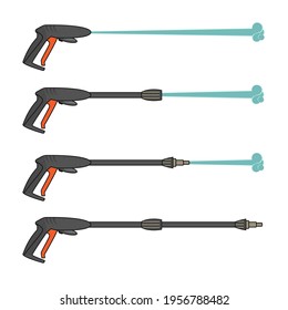 Set pressure washer machine electric vector image colorful