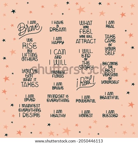 set of pretty affirmation phrases