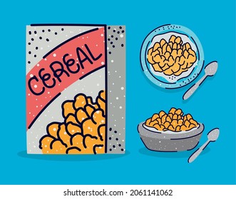 set of pretty cereal items