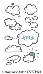 Set of pretty clouds. Varieties clouds. Elements for your design.