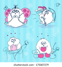 Set of pretty hamsters