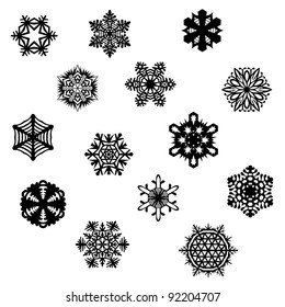 Set of pretty isolated snowflakes (eps8)