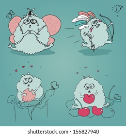 Set of pretty little hamsters