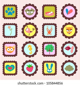 A set of pretty stamps