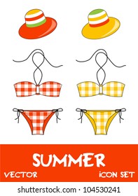 Set of pretty summer clothes, vector
