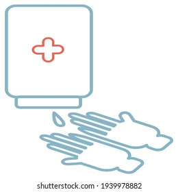 A set of preventing infection of Covid-19 procedure line arts. Wash hand with soap, alcohol gel,and water.