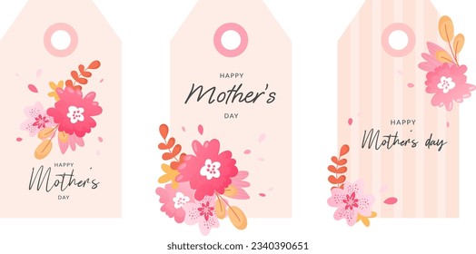 Set of price or greeting tag labels for Mother's Day special offers