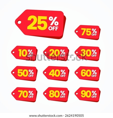 Set Price Reduction Hang Tags. Discount Concept