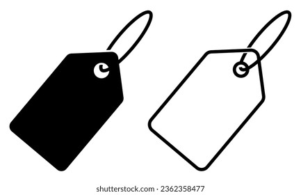 Juego de iconos de etiquetas de precio. Estilo de arte plano y lineal. Ilustración del vector aislada en fondo blanco
