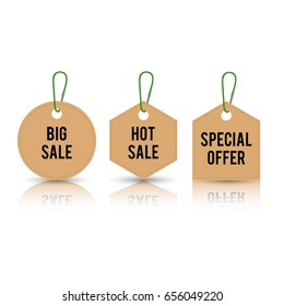 Set of price tag and labels